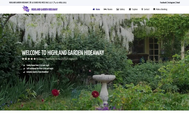 Highland Garden Hideaway website